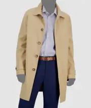 Lauren Ralph Lauren Men's Beige Solid Classic Stanza Raincoat Jacket Size 42S