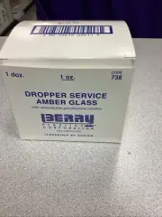 1 OZ. Dropper Service Amber Glass With Unbreakable Polyethylene Pipettes 1doz