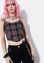 [Current Mood] Riot Squad Plaid Corset Top