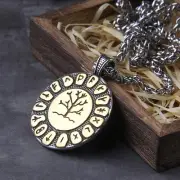Tree Of Life Pendant Necklaces Stainless Steel Chain Vikings Gold Men's Jewelry