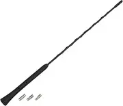 X AUTOHAUX 16" Universal Car Antenna Radio AM FM Antenna Aerial Flexible Antenna 40.5cm Radio Antenna Booster Signal Roof Mast Replacement Black