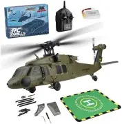 Black Hawk RC Helicopter, 2.4G 4CH Flybarless 170 Size RC Helicopter, 6-Axis Gyr
