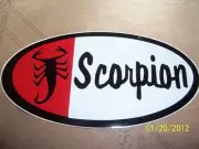 1- 4" X 7" Vintage Scorpion (New Remake Red, White and Black Vinyl Sticker)