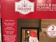 Holiday Time 4.5’ Santa Snowman Playing Cornhole Light Up Christmas Inflatables