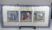 Vtg Mother Goose Nursery Rhyme Framed Print Art 8x17.5 Baby Decor Cat & Fiddle