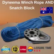 Dyneema Winch Rope Steel 9mm x 30m ++BONUS SNATCH BLOCK++