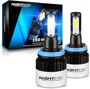 [NIGHTEYE] H11 Led Headlight Bulbs, 200% Super Bright H11 Led Chip 9000LM 72W 6500K Cool White, IP68 Waterproof Led Headlight Conversion Kit