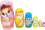 Matryoshka Dolls Cartoon Wood Sculpture for Living Room Bedroom Housewarming
