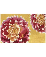 The Rug Market Heirloom Dahlia Indoor/Outdoor Doormat 24"x39" Yellow