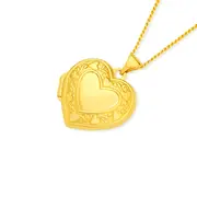 9ct Gold Scroll Border Heart Locket