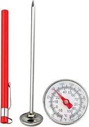 Soil Thermometer, 1 Inch Dial Stainless Steel Compost Thermometer with Protective Sleeve for Home, Potting, Planting, Gardening