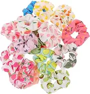 AUTSUPPL 16pcs Fruit Pattern Hairbands Scrunchies for Women Girls Elastic Ponytail Holders Fashion Hair Accessories Mixed Style