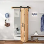SANKEYTEW 36"*84" Bifold Barn Door with 40" Bifold barn Door Hardware kit - Easy to Install, Space-Saving for Rustic Home Decor