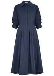 Jonathan Simkhai Jazz Navy Cotton-blend Shirt Dress - M M