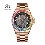 【WANGT】【RICHARD RICH】RR 海軍上將系列 奢華金彩鑽圈縷空錶盤自動機械不鏽鋼腕錶