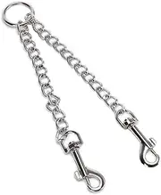 Levemolo Stainless Iron Chain Dog Double Leash Pet Traction Strap Pet Supplies for Pet Dog