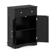 Costway Storage Cabinet Adjustable Buffet Sideboard Coffee Bar Cabinet Black