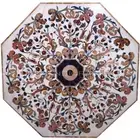 Antique 30"x30" Marble Coffee Side Table Top Semi Precious Inlay Hallway Decor