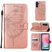 For Samsung Galaxy A15 Embossed Butterfly Leather Phone Case