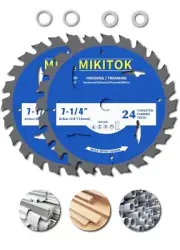 2 Pack 7 1/4" Circular Saw Blade - 40 Tooth,Get Smooth and Accurate Cuts w/ ATB