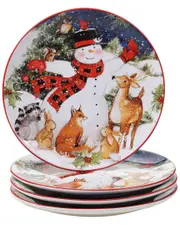 Certified International Magic of Christmas Snowman Dinner Plates (Set of 4)