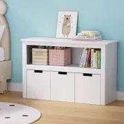 Kids Bookshelf 3 Drawers Storage Children Bookcase Toy Organiser Display