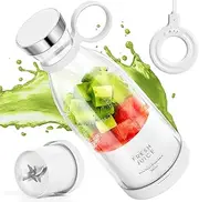 MIAOKE Portable Blender, Fashion Portable Blender for Shakes and Smoothies, 334 ml, Magnetic USB Fast Charge, Mini Bottle for Travel, Outdoor, Gym, Office, Cars, Gift - WH