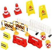 Vaguelly 14Pcs Educational Traffic Signs for Realistic Plastic Road Barricades Street Signs for Learning Playtime and Creative Layouts