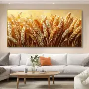 Golden Wheat Modern Realistic Unframed Canvas Painting for Living
