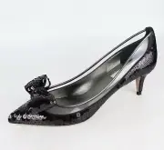 NEW VALENTINO GARAVANI RUNWAY SEQUIN DOLLYBOW PUMPS SHOES, Black, EUR 39, $1075