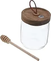 IMIKEYA Honey Pot Honey Bottle Honey Container Honey Spoons Wooden Honeypot Wooden Honey Spoon Pumpkin Pots for Cooking Clear Pot Honey Jars with Dipper Mini Honey Jars Transparent Glass
