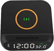 Alarm Clock with Wireless Charging Station | Smart Bedside Clock with USB Charger, Temp Display, Adjustable Brightness – Intelligent Wireless Clock Charger for Bedroom, Home, Dorm, Desk