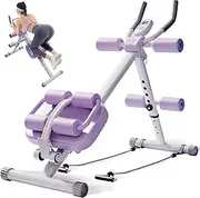Foldable Abs Workout Equipment, Ab Machine Full Body Workout with 3 Slope & 8 Height Adjustments, Self-Rebound, 150kg Load Bearing, Abdominal Exercise Work Out Equipment for Home Gym