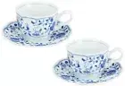 Snoopy Teacup and Saucer Pair Arabesque Grape Pattern Set of 2 Peanuts Japan