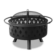 Fire Pit BBQ Charcoal Grill Ring Portable Outdoor Kitchen Fireplace 32Inch