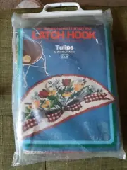 Vintage Columbia-Minerva Latch Hook Tulips 22x44 By Meredith Gladstone