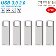 5 Pack/Lot USB 2.0 USB Flash Drive 64GB 32GB 16GB 8GB 4GB 2GB Metal Memory Stick