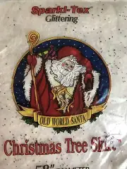 VINTAGE Sparkl-Tex TREE SKIRT - Christmas Glittering White - 58" Diameter - NEW