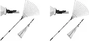 TABOR TOOLS J16A Telescopic Metal Rake 63", Adjustable Folding Leaves Rake for Quick Clean Up of Lawn and Yard, Garden Leaf Rake, Expanding Handle with Adjustable 8"- 23" Folding Head (Pack of 2)