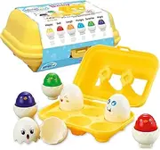 Magic Sensory Mood Eggs – Montessori Matching & Sorting Memory Game – Educational Toddler Toy & Sensory Toys for Emotional Awareness, Colour Recognition & Fine Motor Skills – 6-Piece Learning Toy