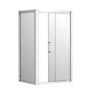 900-1500mm Corsica Chrome & Black Glass WTW&Square Slider Shower Screen