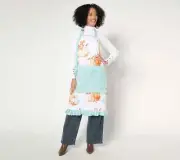 Temp-tations Thanks & Giving Adjustable Print Apron Watercolor with 2 Towels