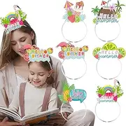 [Generic] Summer Themed Headbands - Summer Palm Tree Headband Set | Women Beach Headbands for Girls Party Headwear, Photo Booth Props