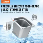6 Pack Hotel Pans, 1/6 Size Anti-Jam Steam Pan, for Industrial & Scientific