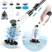 Electric Spin Scrubber, Cordless Shower Scrubber with 8 Scrub Brush, 2 Speed