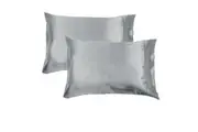 Accessorize 300TC Deluxe Essentials Satin Standard Pillowcases Silver
