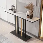 118CM Accent Marble Console Table Unique Sintered Stone Console Table Stand Desk