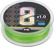 150m PE Braided Fishing Line, 8 Strand Wear Resistant Saltwater Line, Low Memory Fade Proof Fishing Wire for Deep Sea Freshwater