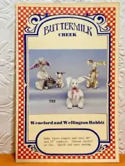 VTG Buttermilk Creek Weneford & Wellington Rabbit Doll Sewing Pattern 20" & 11"