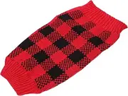 POPETPOP Warm Dog Clothes for Breeds Breathable High Collar Plaid Sweater Cozy Winter Pet Garment for Cold Days for Stylish Photo Shoots and Outdoor Activities